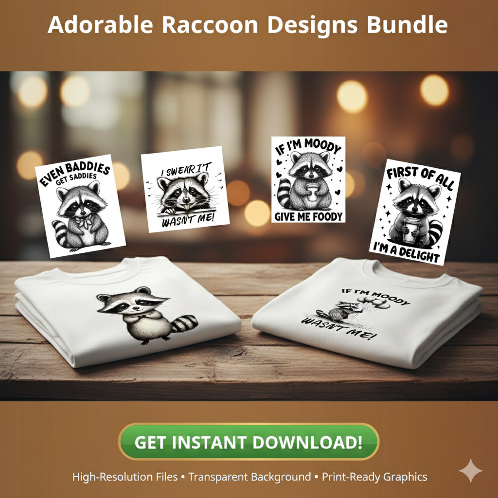 Cute Coffee Raccoon GPG Set | 31 Funny Designs