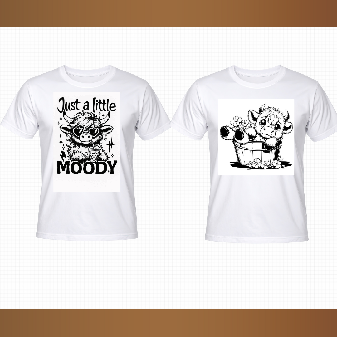 8 Cute Highland Cow Clipart Bundle 🐮