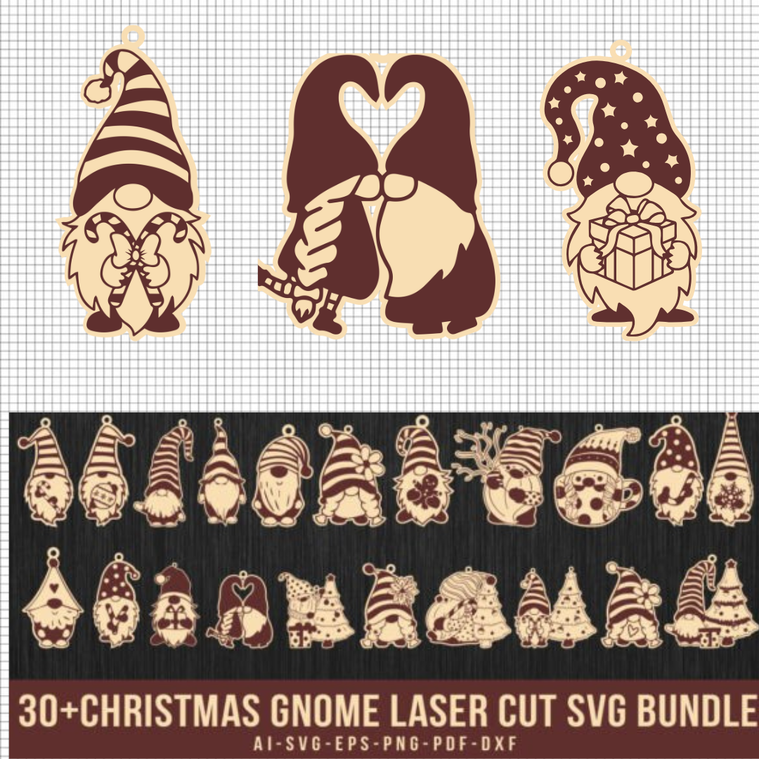 Christmas Gnome Laser Cut SVG Bundle