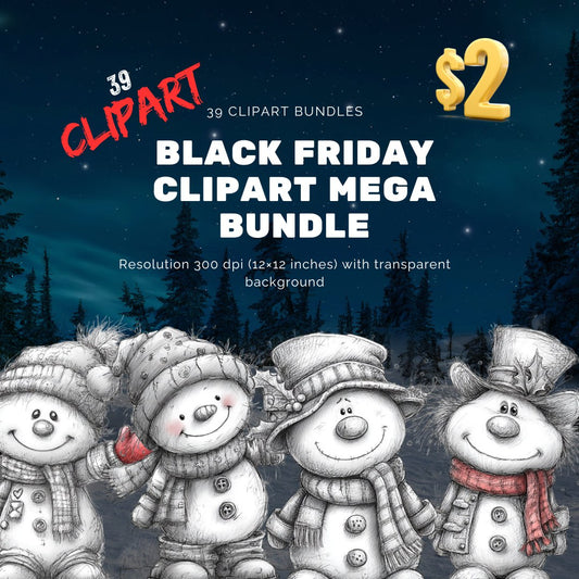 🛍️ Black Friday Clipart Mega Bundle | 39 PNG Sets (300 DPI)