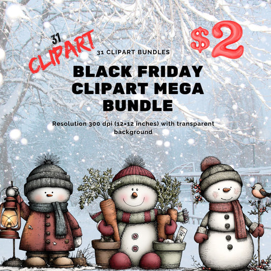 🎨 31 Black Friday Cliparts! Boost Your Designs Instantly 🖤