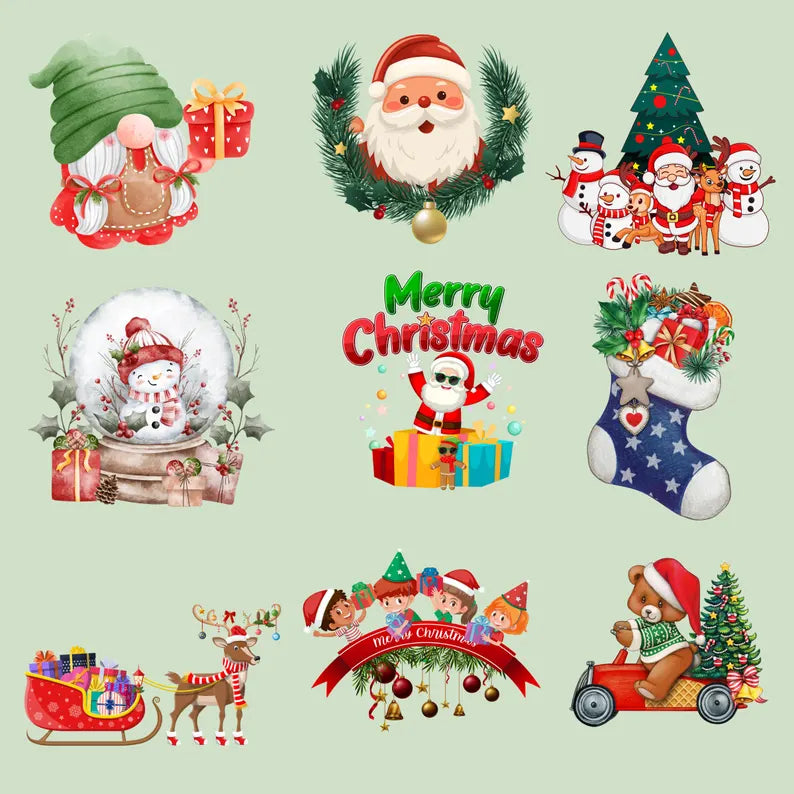 Christmas PNG Clipart Bundle: 500+ Santa & Holiday Designs (Digital Download)