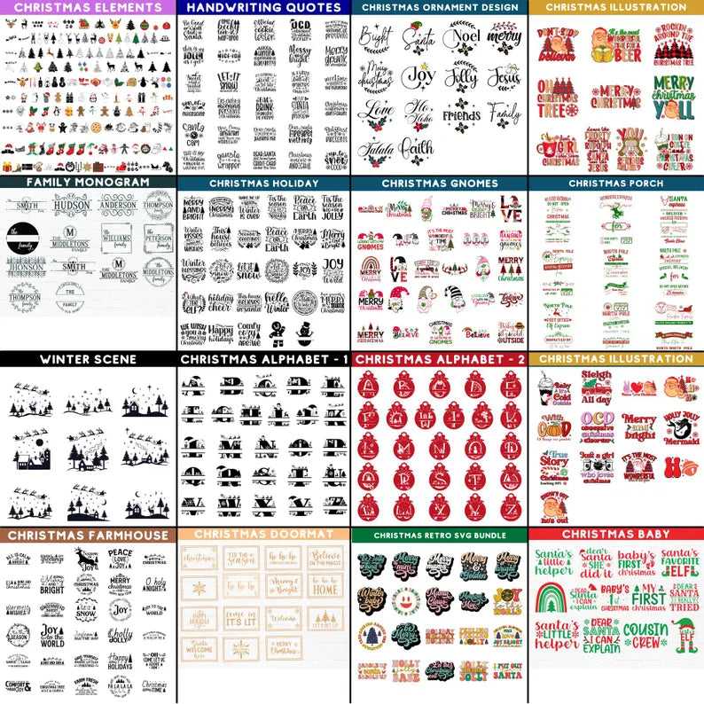 Christmas Mega Bundle 2025 | Retro & Funny Christmas SVG PNG Files