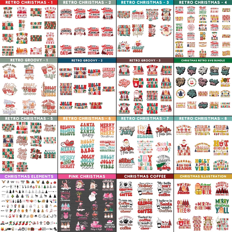 Christmas Mega Bundle 2025 | Retro & Funny Christmas SVG PNG Files