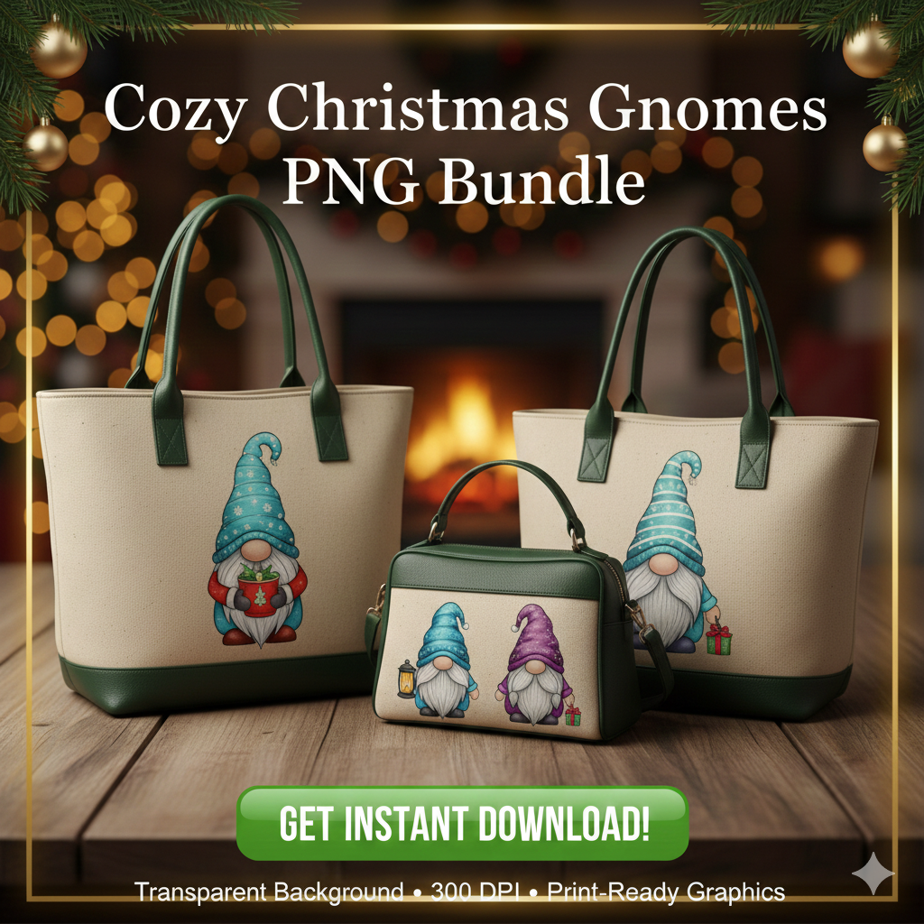 Christmas Gnomes Magic Clipart
