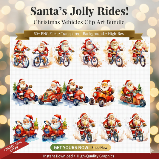 🎅 Funny Santa Clipart | Christmas PNG Bundle