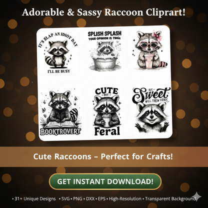 Cute Coffee Raccoon GPG Set | 31 Funny Designs