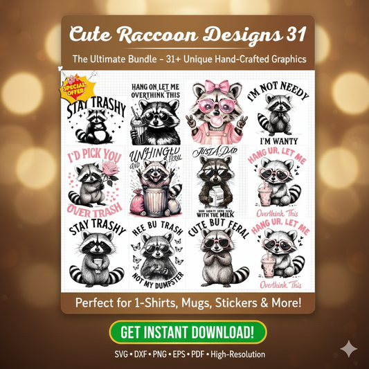 Cute Coffee Raccoon GPG Set | 31 Funny Designs