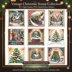 Retro Christmas Stamp Collection – 60 PNG Vintage Holiday Designs