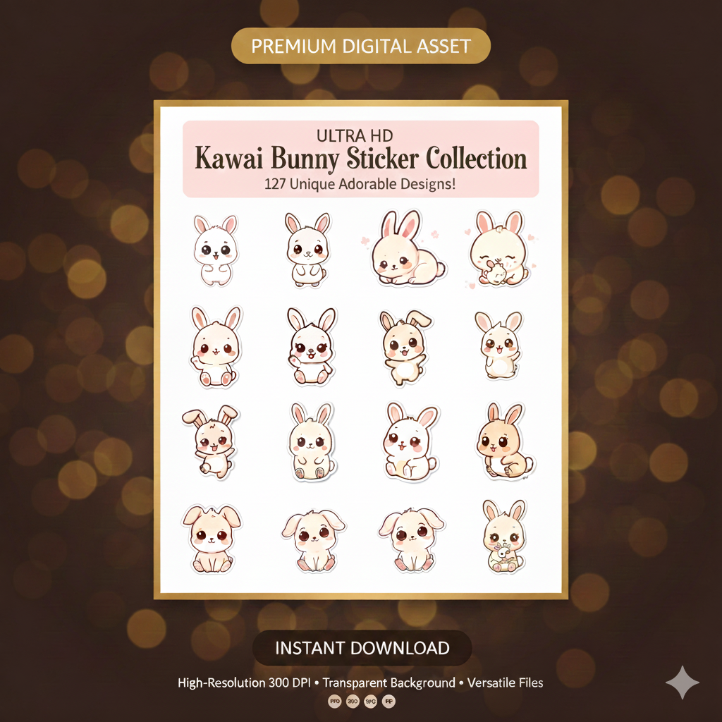 Kawaii Baby Animals Sticker Pack (127 Designs)