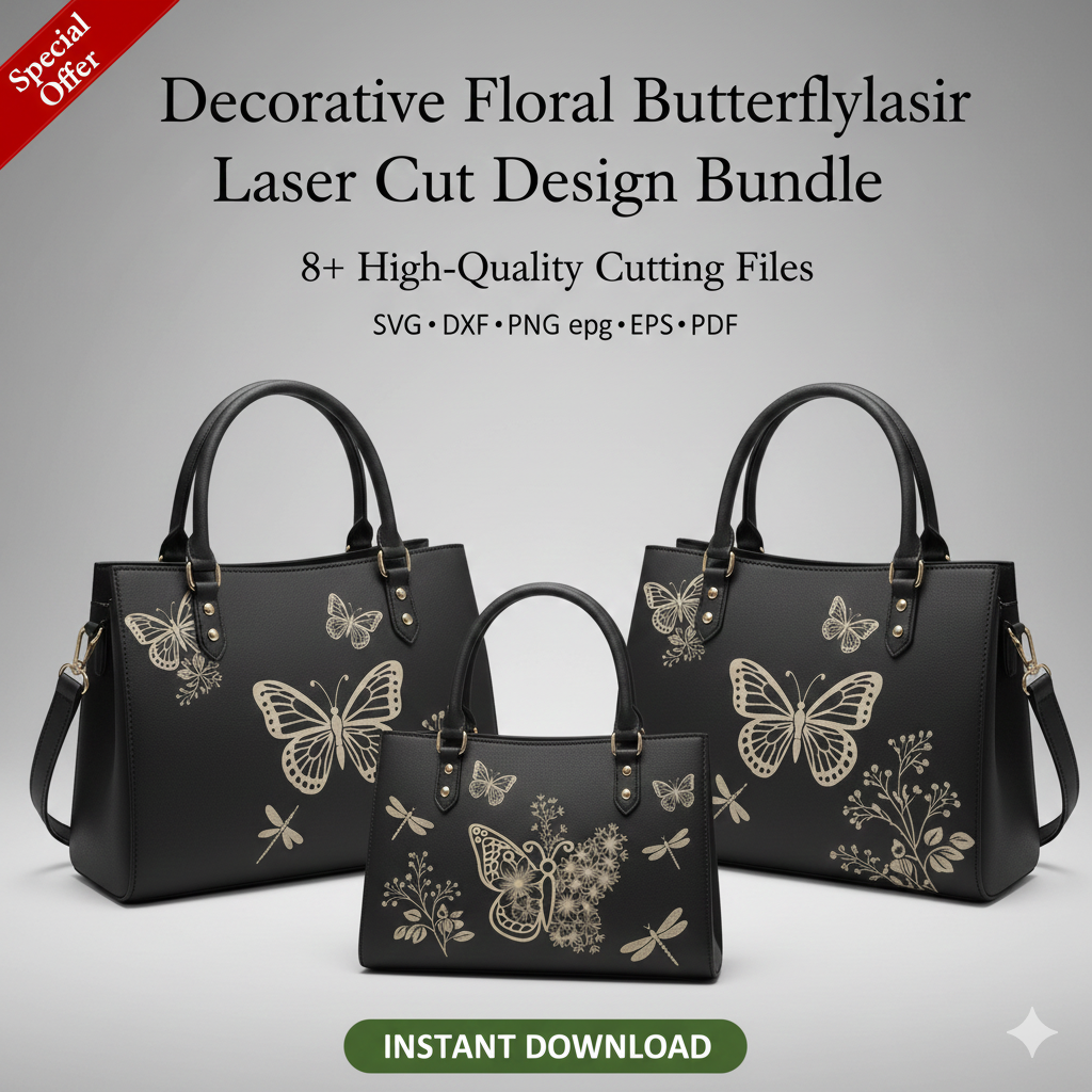 Decorative Floral Butterfly SVG Bundle | Laser Cut Files for Cricut & Silhouette