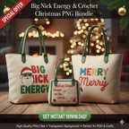 Faux Yarn Christmas PNG Bundle – Cozy Crochet, Knit & Embroidery Designs