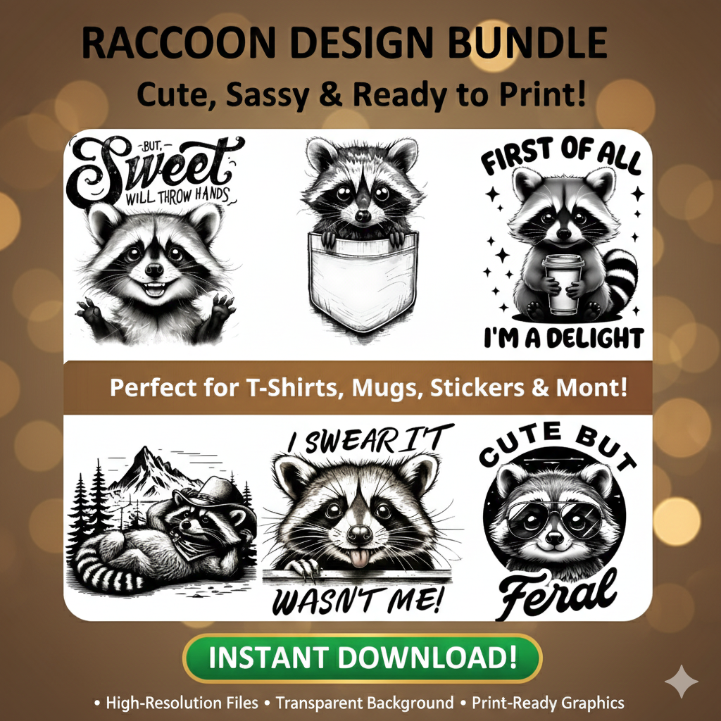 Cute Coffee Raccoon GPG Set | 31 Funny Designs