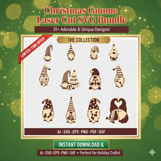 Christmas Gnome Laser Cut SVG Bundle