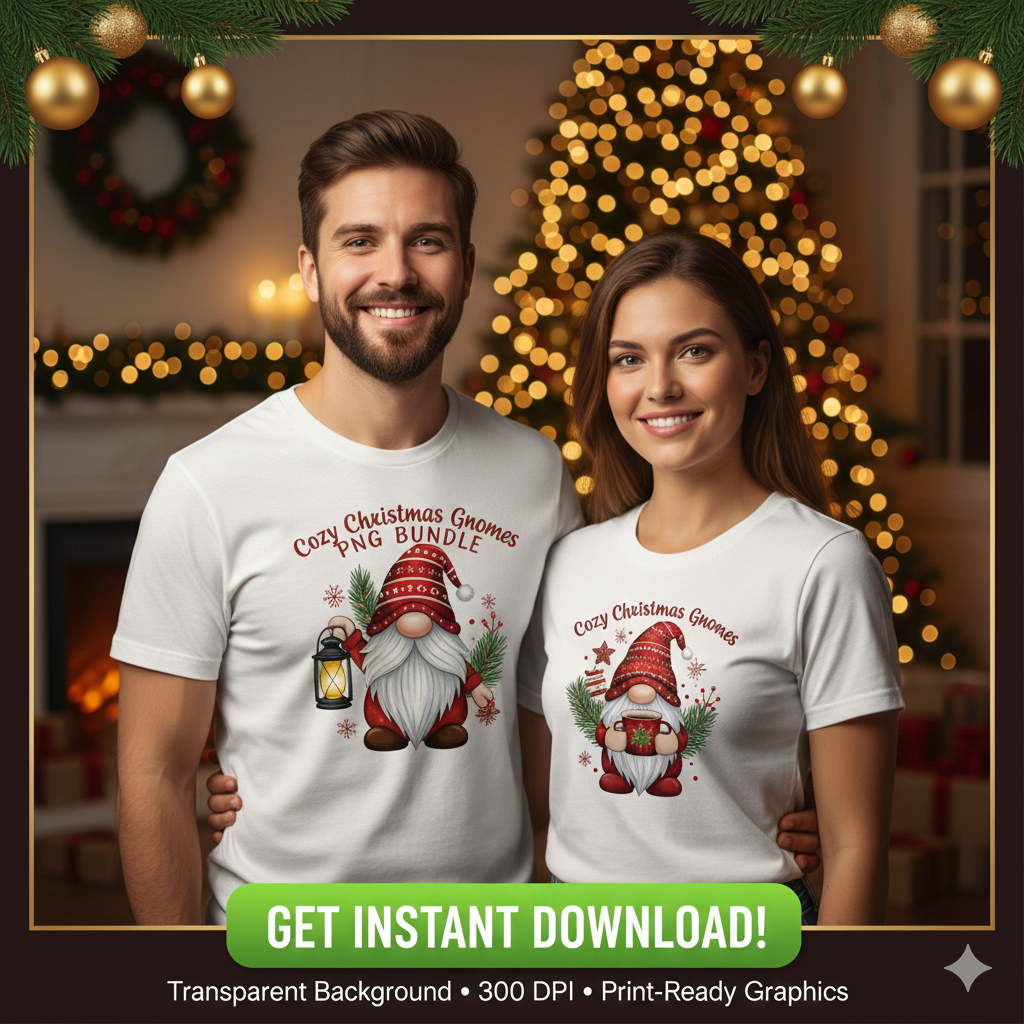 Christmas Gnomes Magic Clipart