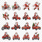 🎅 Funny Santa Clipart | Christmas PNG Bundle