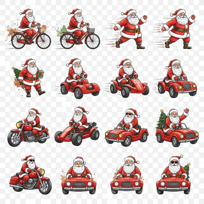 🎅 Funny Santa Clipart | Christmas PNG Bundle