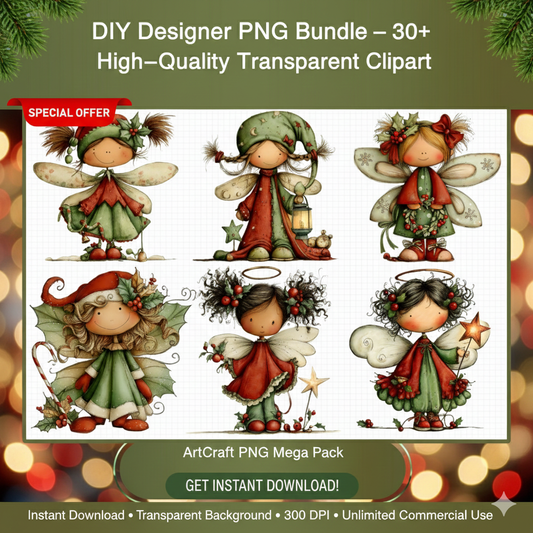 Premium PNG Bundle – 30 Transparent Designs