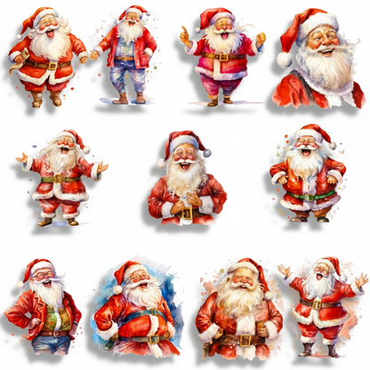 🎅 Funny Santa Clipart | Christmas PNG Bundle