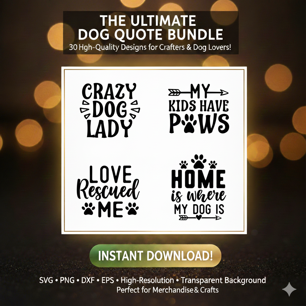 Ultimate Dog Lover SVG Bundle – 30 Funny & Cute Quotes