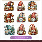 Christmas Gnomes Magic Clipart
