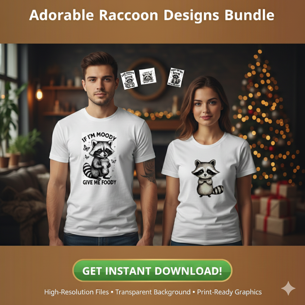 Cute Coffee Raccoon GPG Set | 31 Funny Designs
