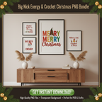 Faux Yarn Christmas PNG Bundle – Cozy Crochet, Knit & Embroidery Designs