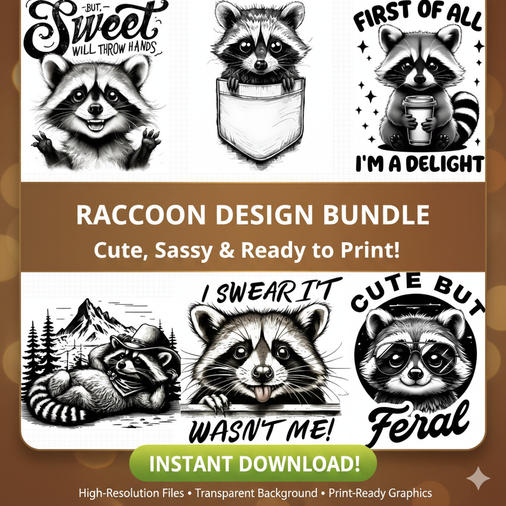 Cute Coffee Raccoon GPG Set | 31 Funny Designs