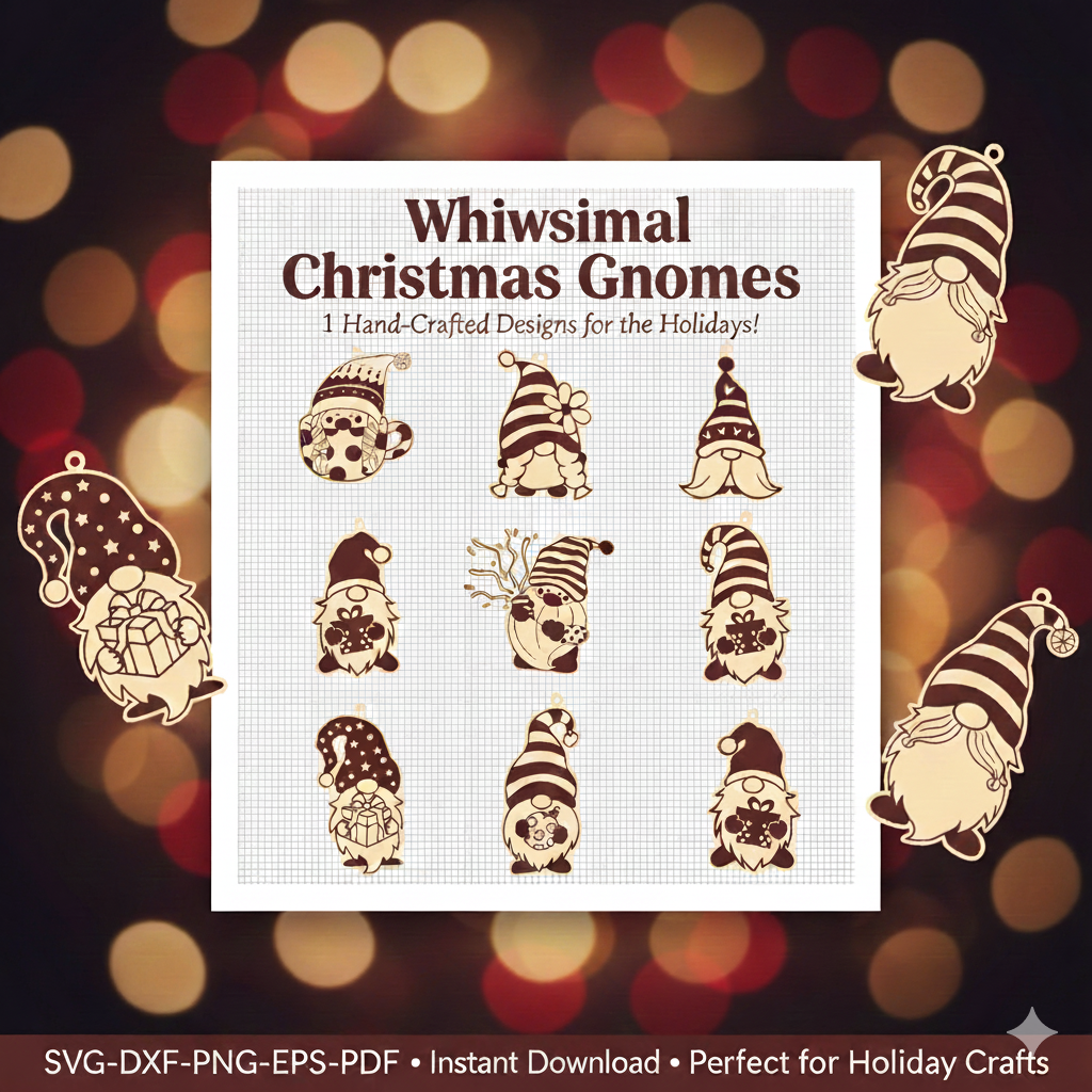 Christmas Gnome Laser Cut SVG Bundle