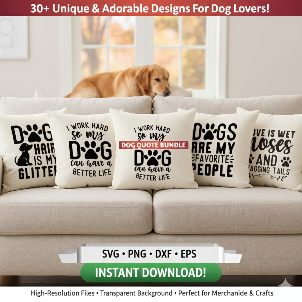 Ultimate Dog Lover SVG Bundle – 30 Funny & Cute Quotes