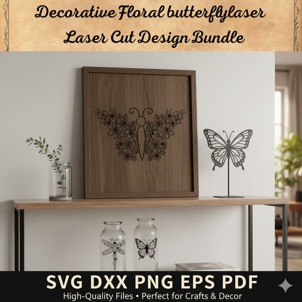 Decorative Floral Butterfly SVG Bundle | Laser Cut Files for Cricut & Silhouette