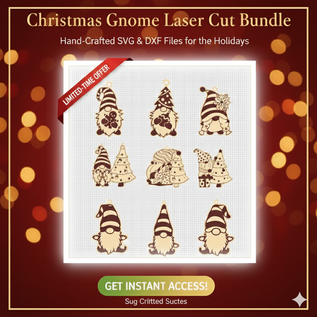 Christmas Gnome Laser Cut SVG Bundle