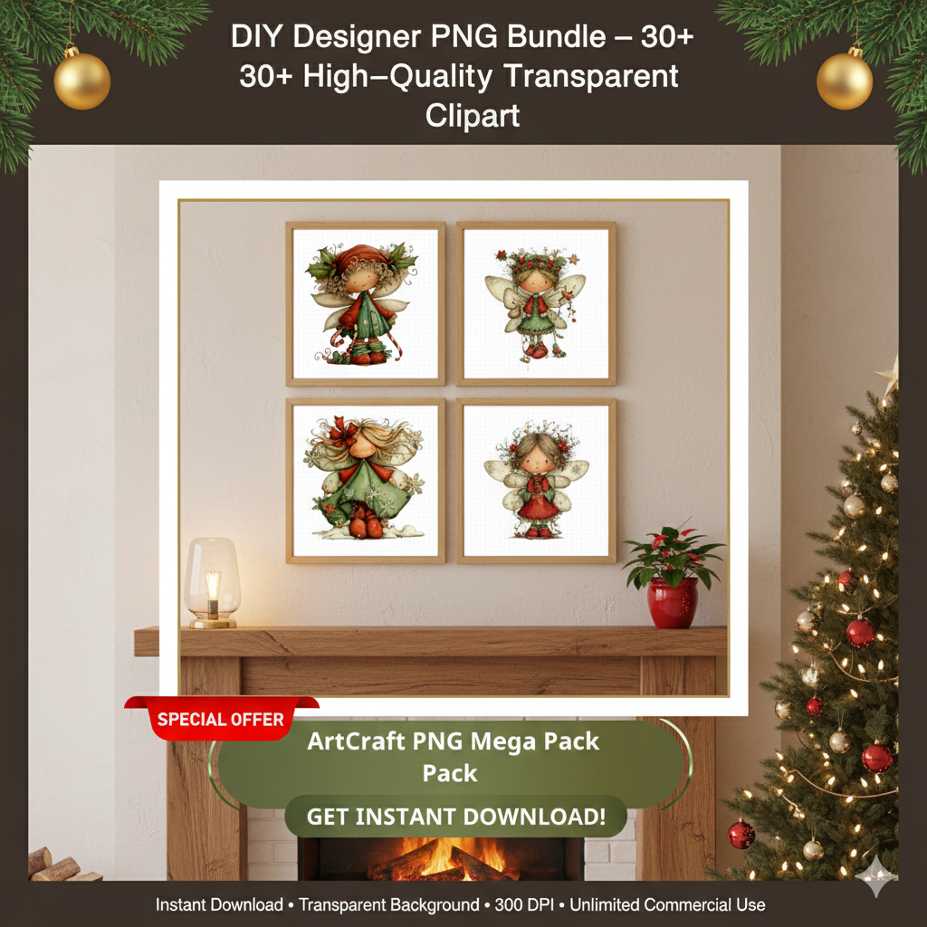 Premium PNG Bundle – 30 Transparent Designs