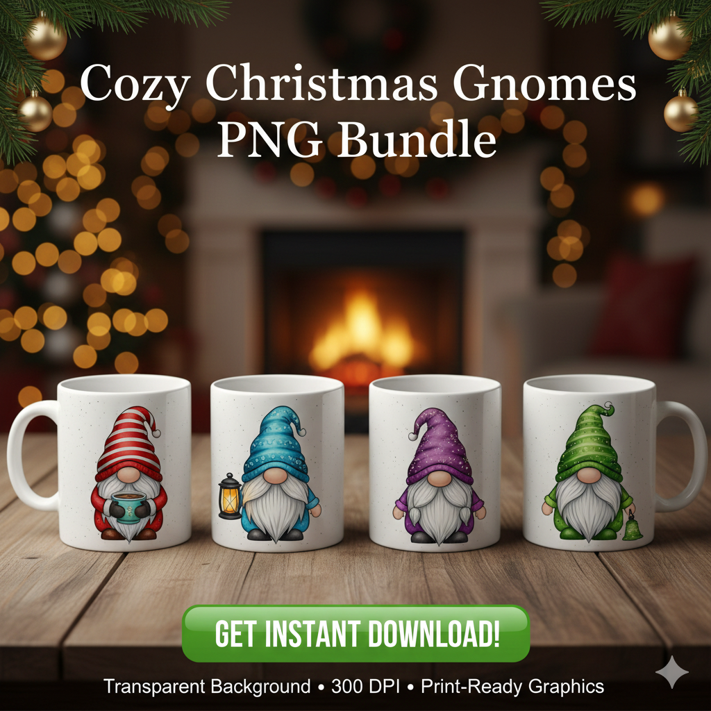 Christmas Gnomes Magic Clipart