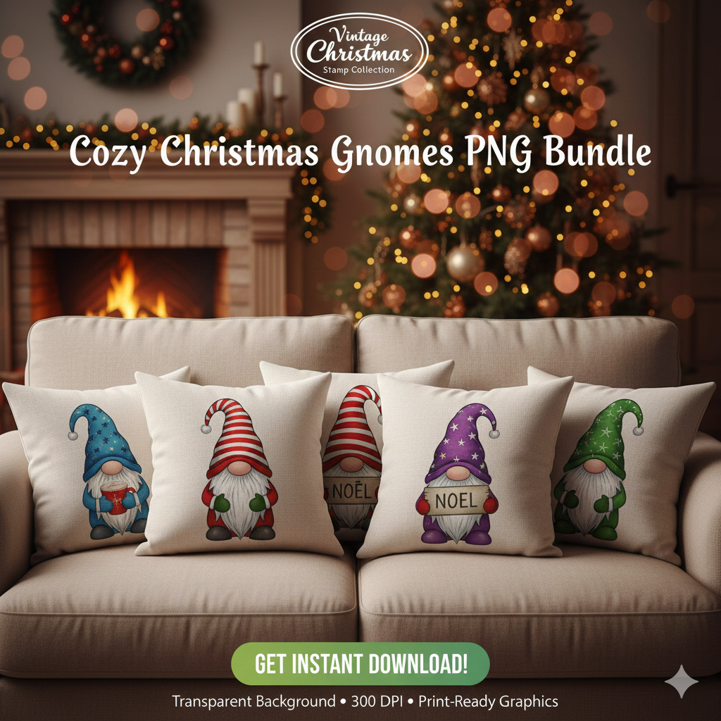 Christmas Gnomes Magic Clipart
