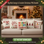 Faux Yarn Christmas PNG Bundle – Cozy Crochet, Knit & Embroidery Designs