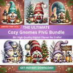 Christmas Gnomes Magic Clipart